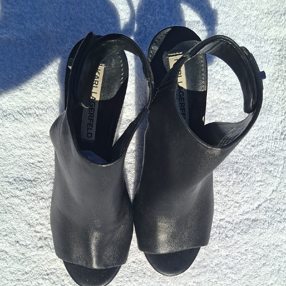 Karl Lagerfeld‎ Black Open-Toe Sandals